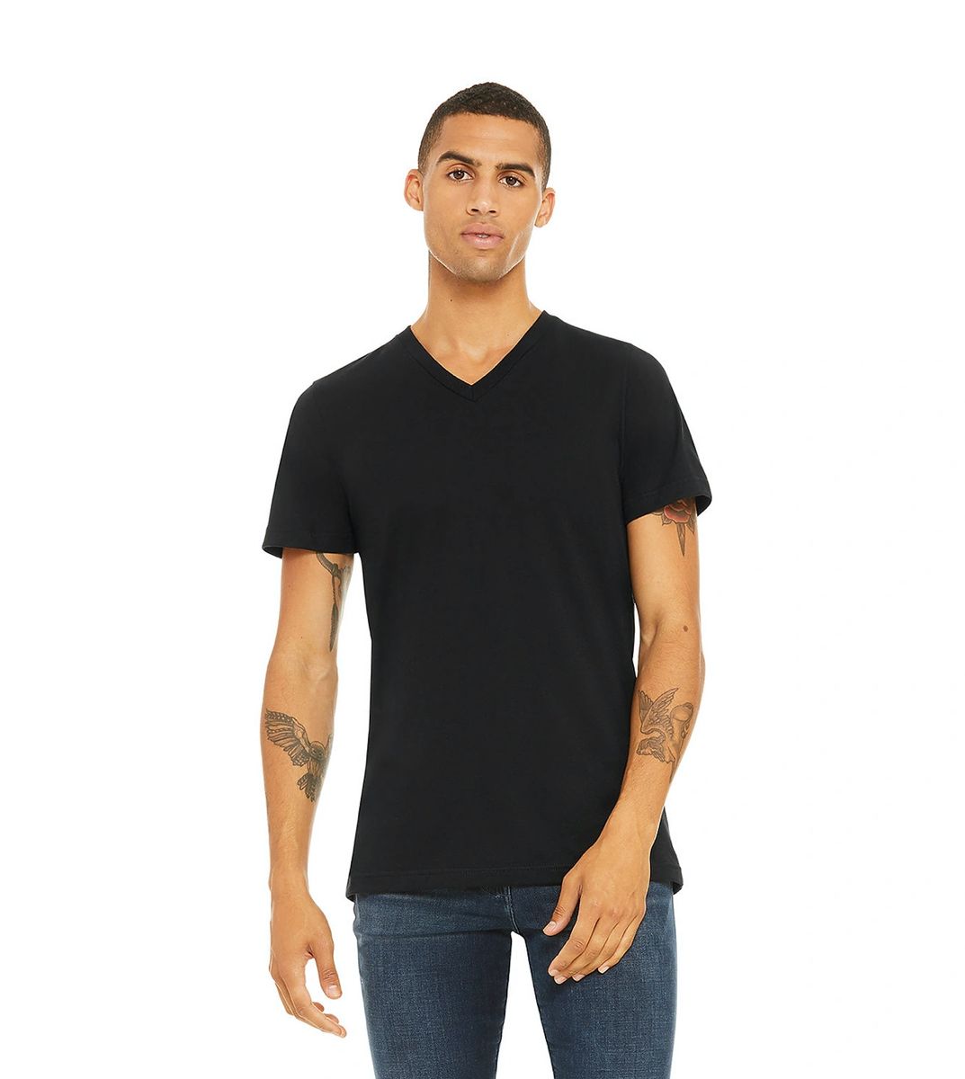 BLACK V-NECK 3005 UNISEX